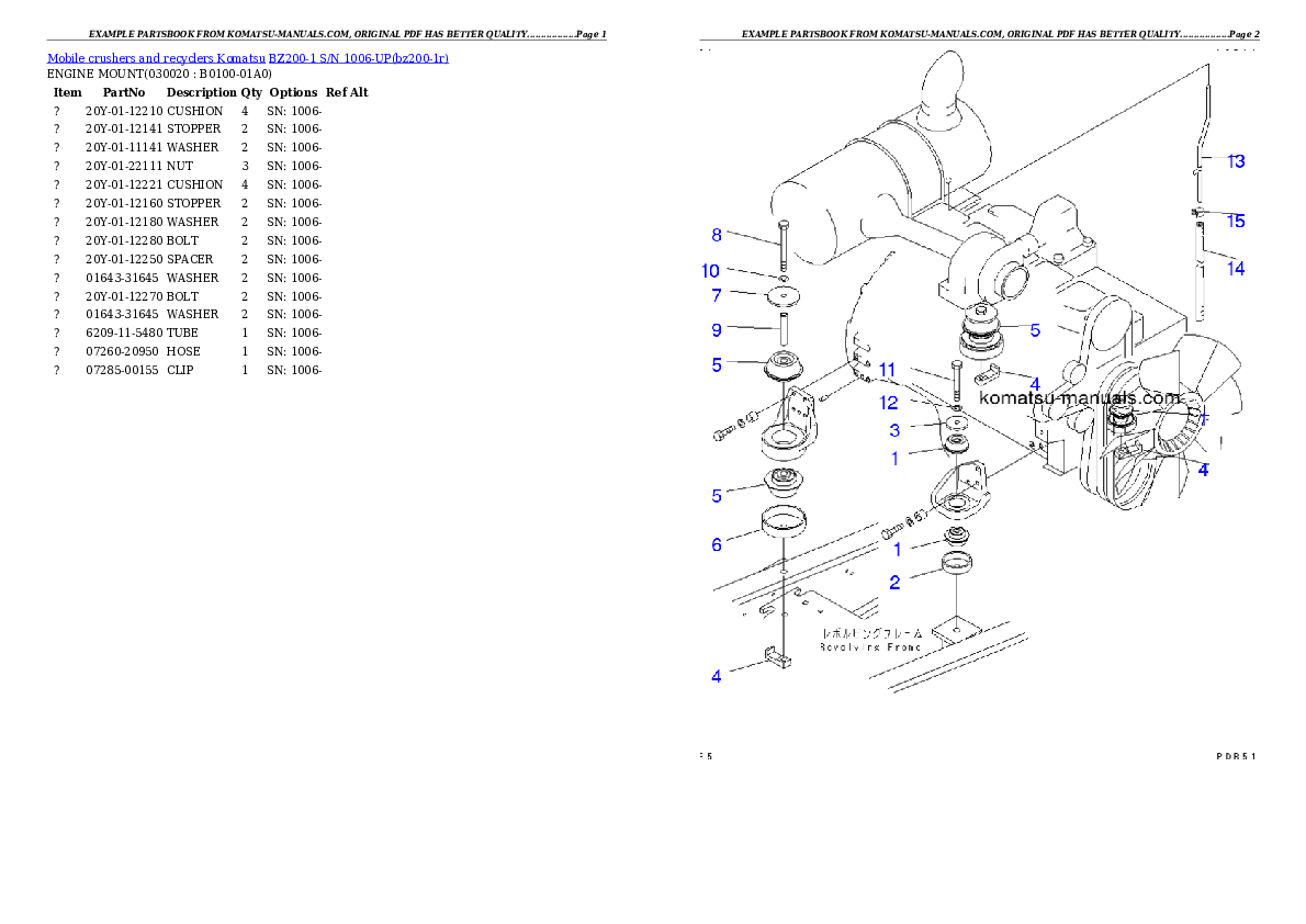 Komatsu bz200-1 parts books crushers and recyclers download Komatsu bz200-1 parts books crushers and recyclers download