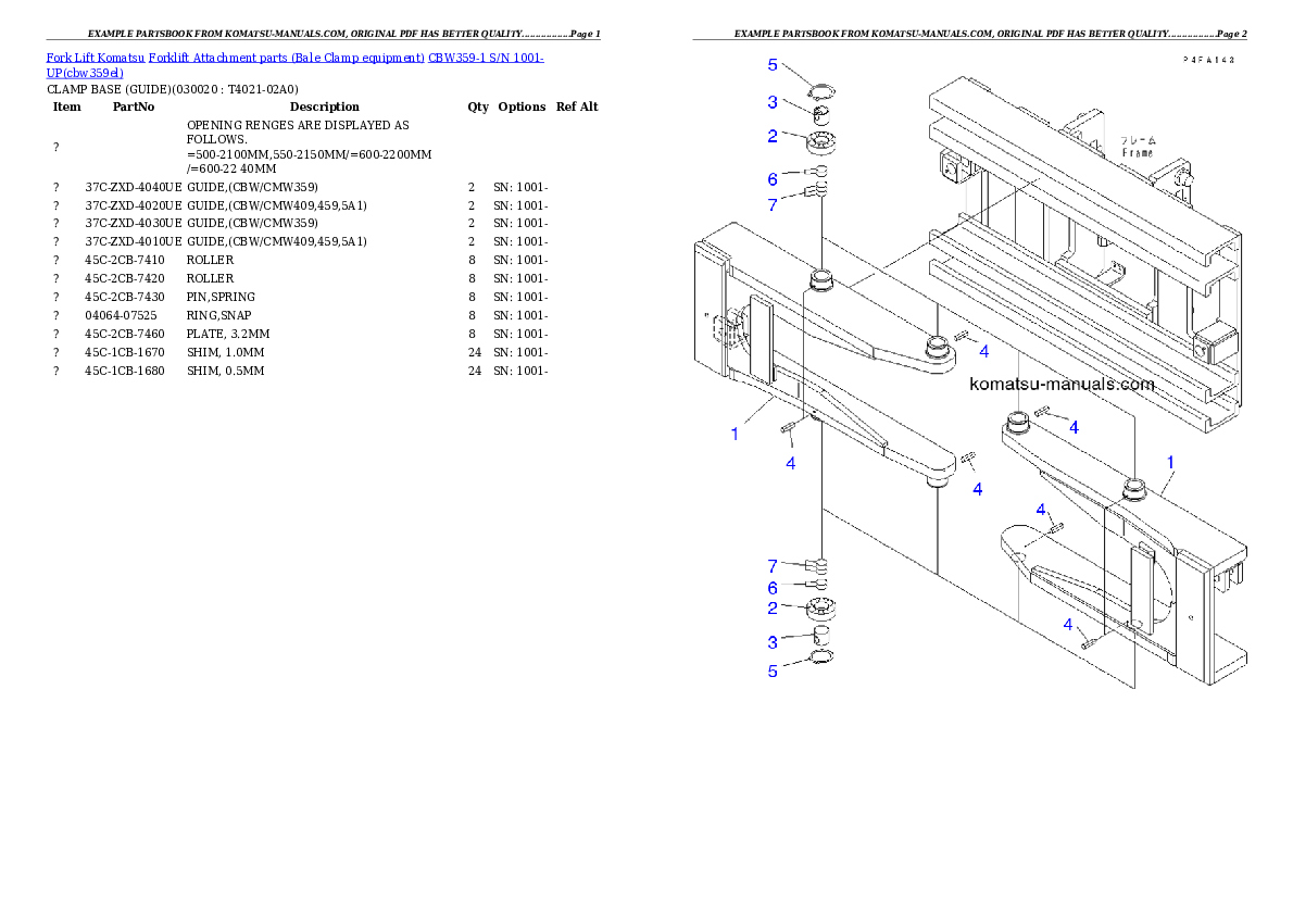 Komatsu cbw359-1 parts books forklifts download Komatsu cbw359-1 parts books forklifts download