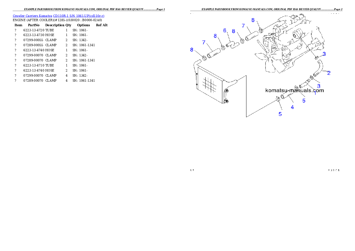 Komatsu cd110r-1 parts books crawler carriers download Komatsu cd110r-1 parts books crawler carriers download