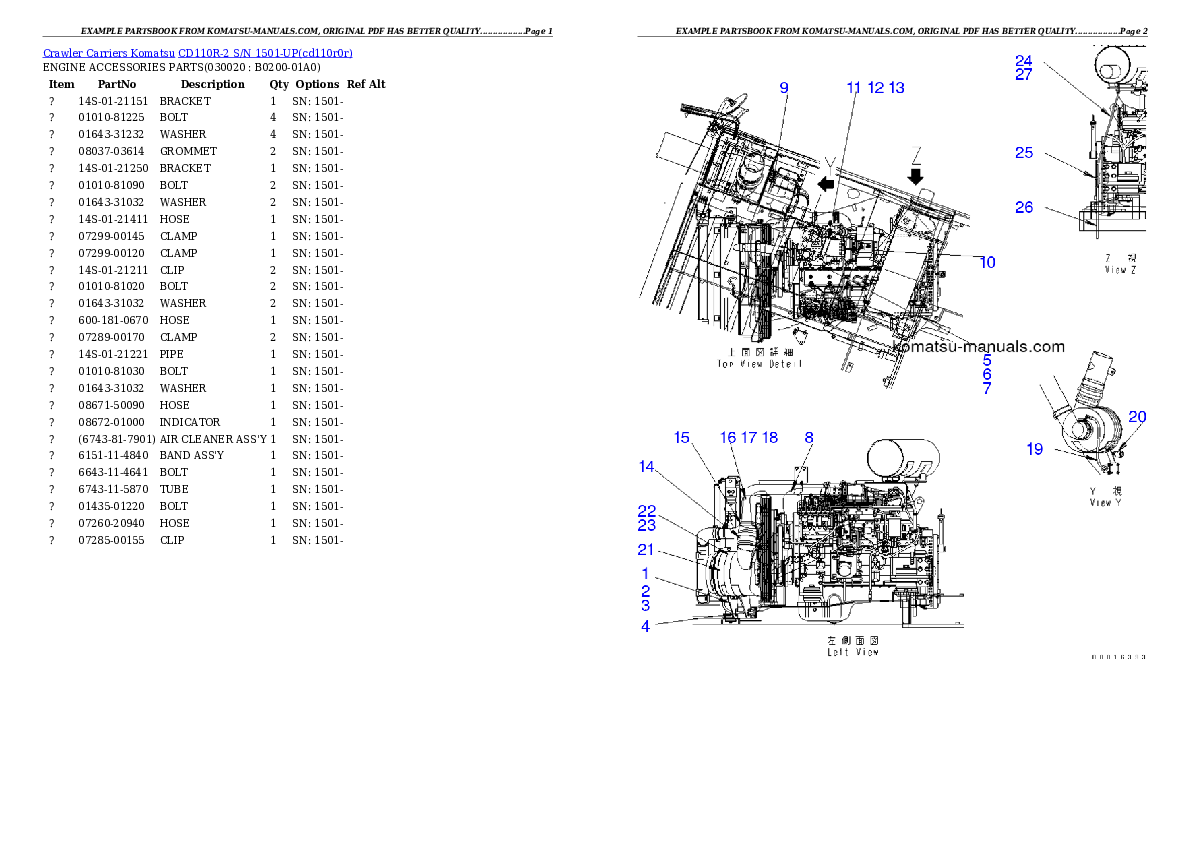 Komatsu cd110r-2 parts books crawler carriers download Komatsu cd110r-2 parts books crawler carriers download