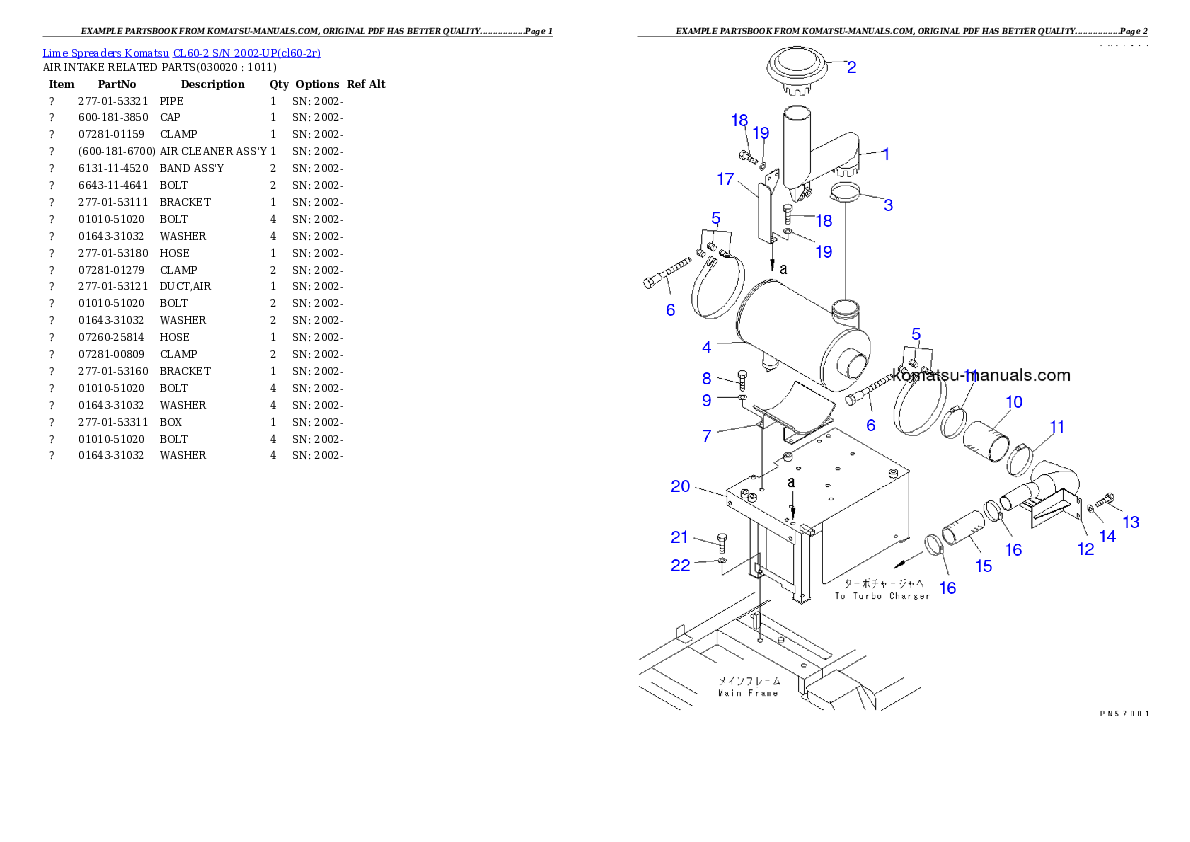Komatsu cl60-2 parts books other download Komatsu cl60-2 parts books other download