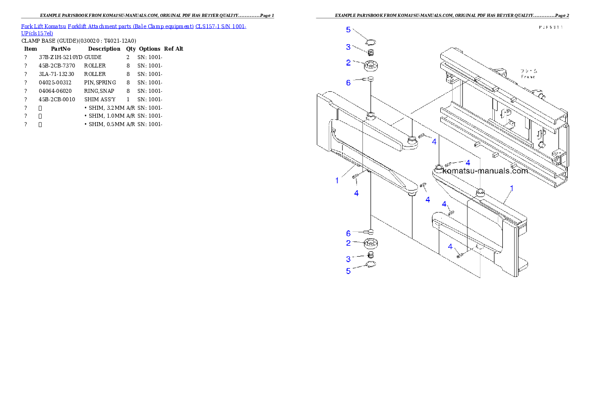 Komatsu cls157-1 parts books forklifts download Komatsu cls157-1 parts books forklifts download
