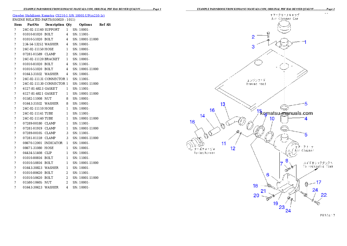 Komatsu cs210-1 parts books crawler stabilizers download Komatsu cs210-1 parts books crawler stabilizers download
