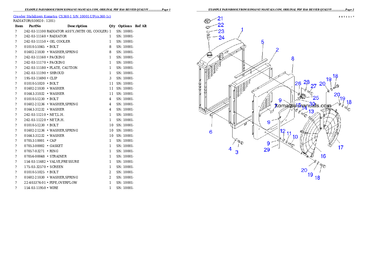 Komatsu cs360-1 parts books other download Komatsu cs360-1 parts books other download