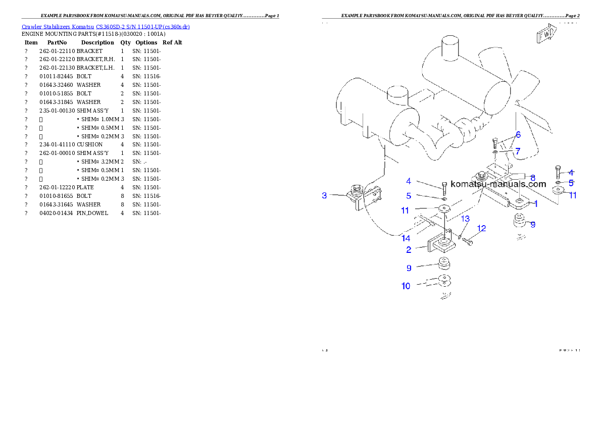 Komatsu cs360sd-2 parts books other download Komatsu cs360sd-2 parts books other download
