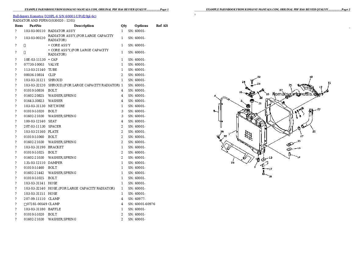 Komatsu d20pl-6 parts books bulldozers download Komatsu d20pl-6 parts books bulldozers download