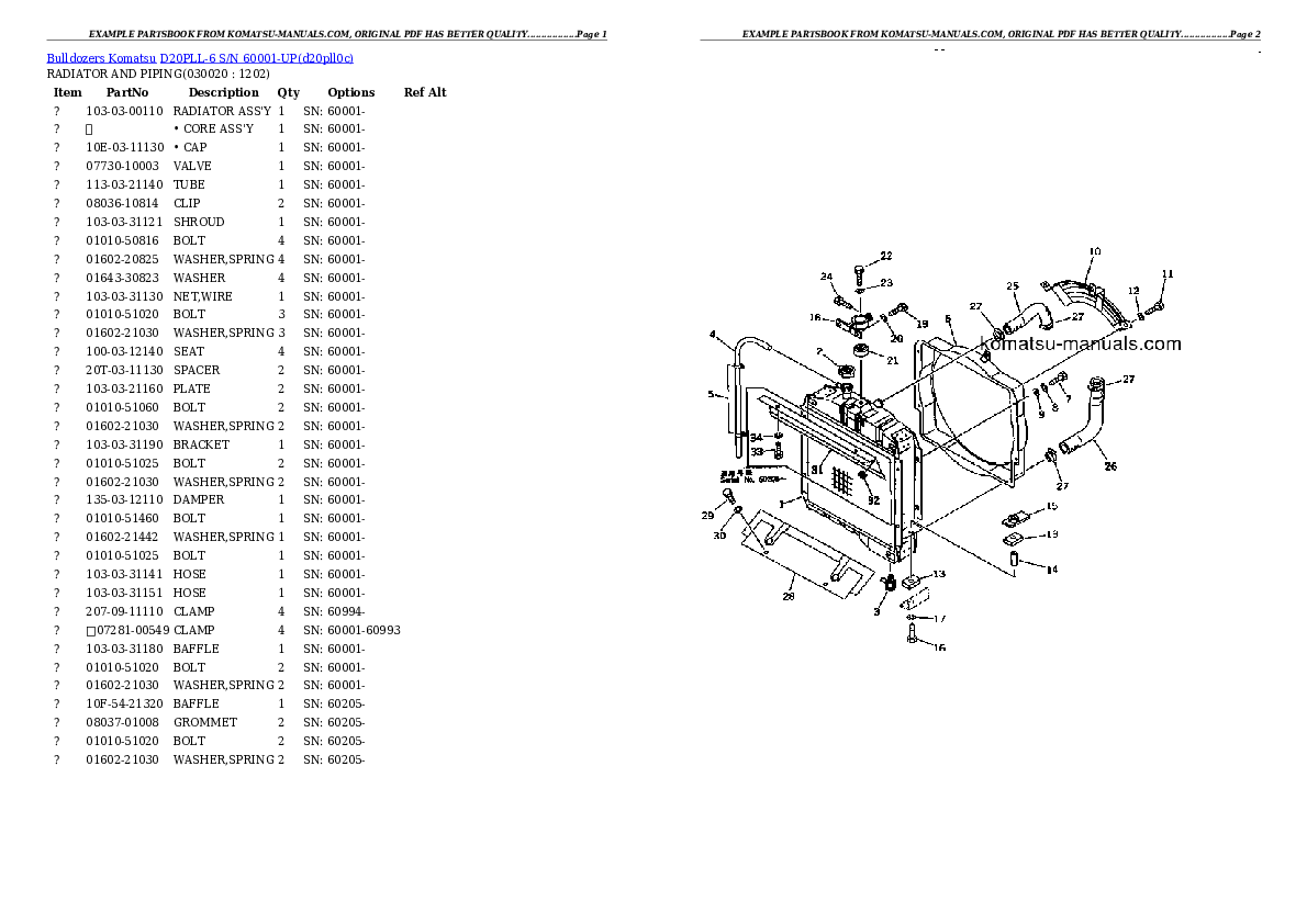 Komatsu d20pll-6 parts books bulldozers download Komatsu d20pll-6 parts books bulldozers download