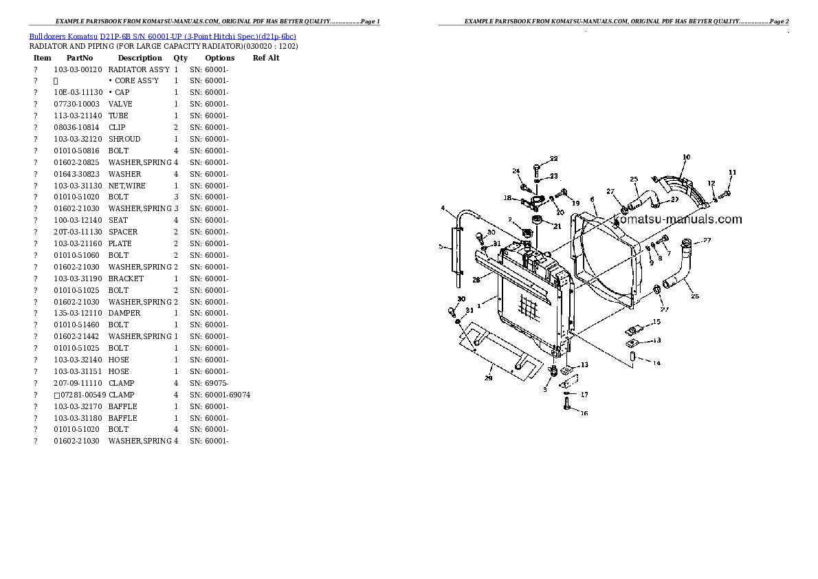Komatsu d21p-6b parts books bulldozers download Komatsu d21p-6b parts books bulldozers download