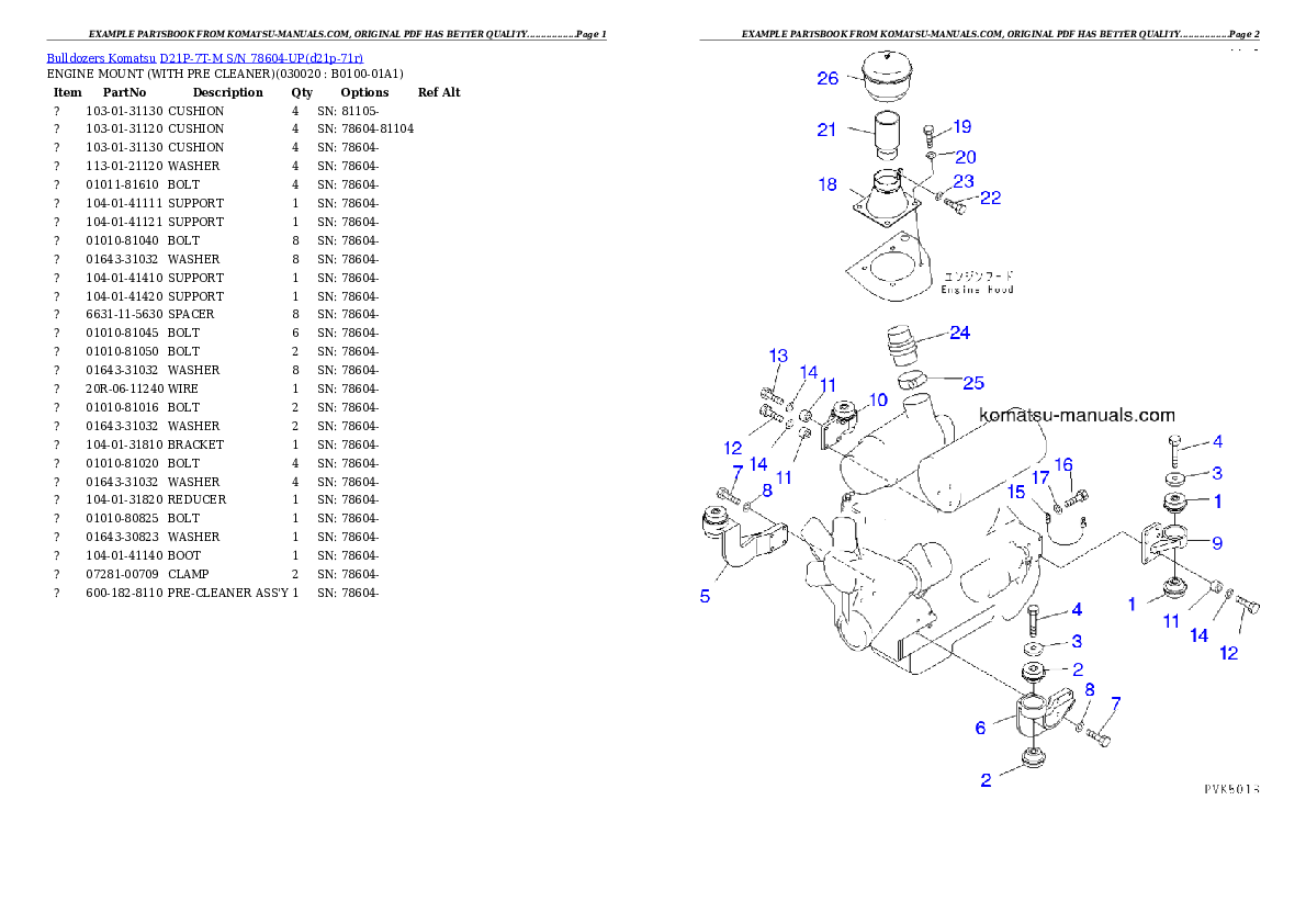 Komatsu d21p-7t-m parts books bulldozers download Komatsu d21p-7t-m parts books bulldozers download