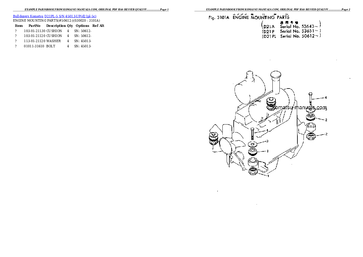 Komatsu d21pl-5 parts books bulldozers download Komatsu d21pl-5 parts books bulldozers download