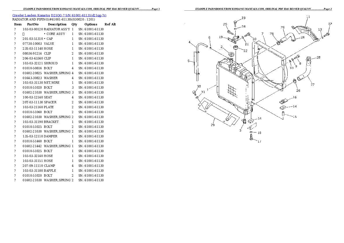 Komatsu d21qg-7 parts books crawler loaders download Komatsu d21qg-7 parts books crawler loaders download