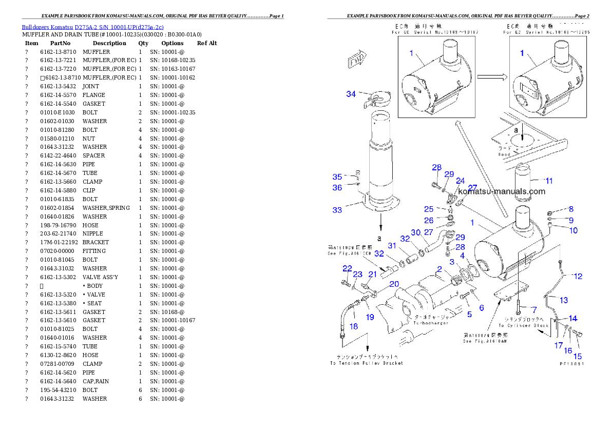 Komatsu d275a-2 parts books bulldozers download Komatsu d275a-2 parts books bulldozers download
