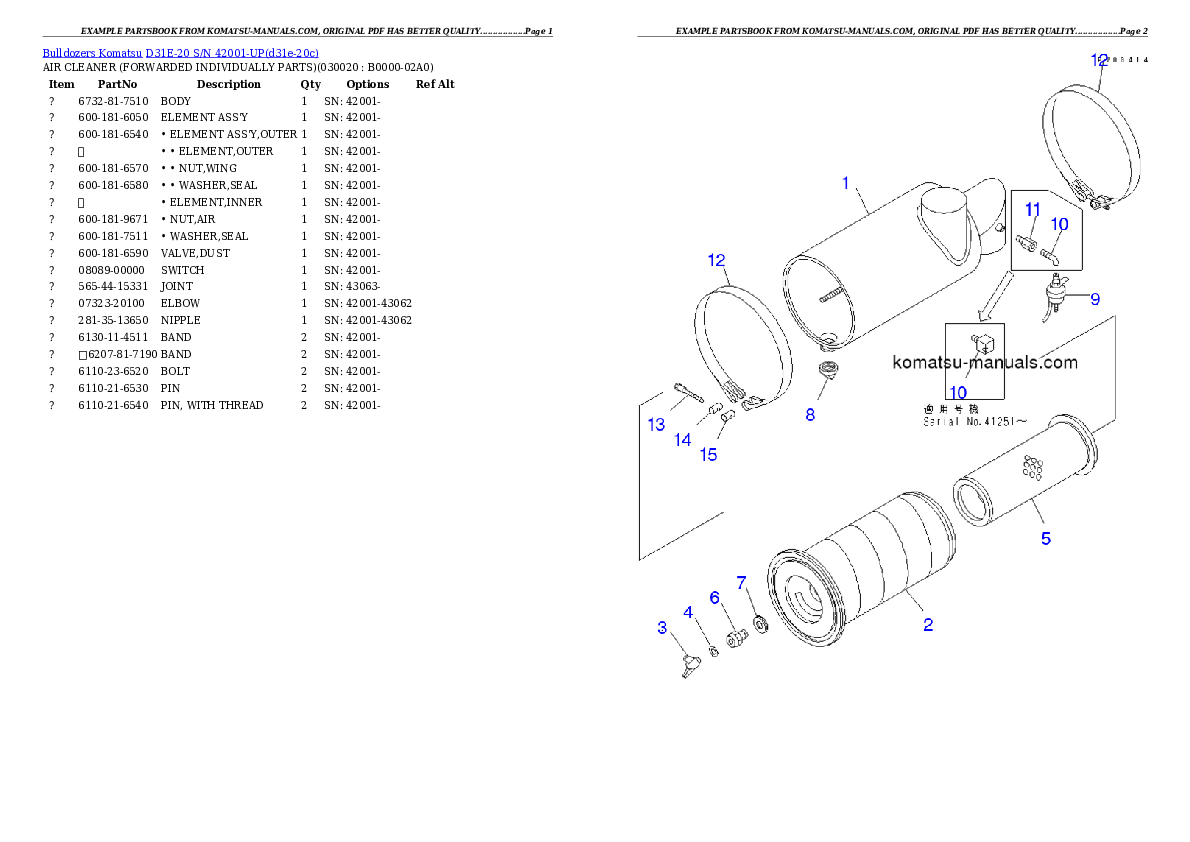 Komatsu d31e-20 parts books bulldozers download Komatsu d31e-20 parts books bulldozers download