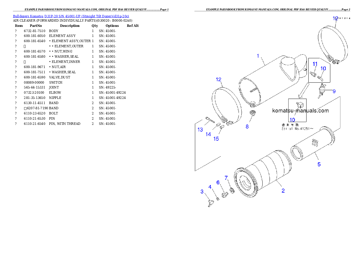 Komatsu d31p-20 parts books bulldozers download Komatsu d31p-20 parts books bulldozers download