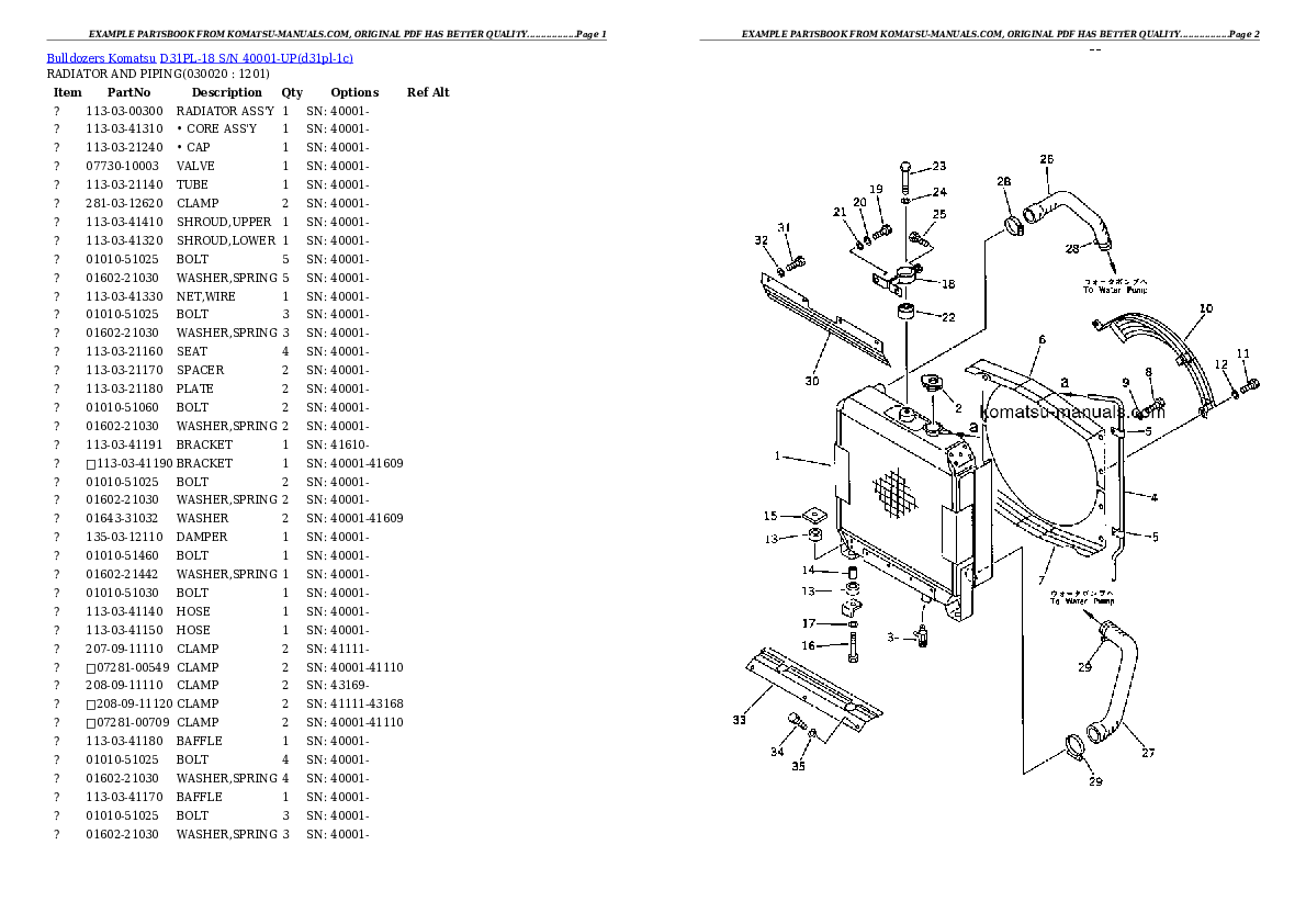 Komatsu d31pl-18 parts books bulldozers download Komatsu d31pl-18 parts books bulldozers download