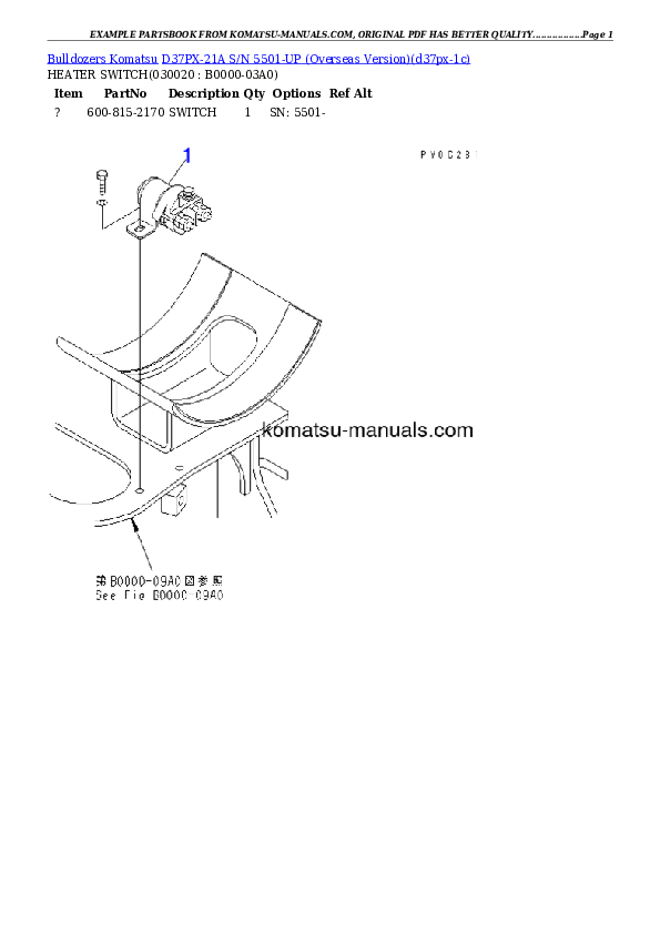 Komatsu d37px-21a parts books bulldozers download Komatsu d37px-21a parts books bulldozers download