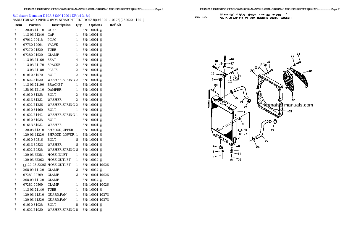 Komatsu d40a-5 parts books bulldozers download Komatsu d40a-5 parts books bulldozers download