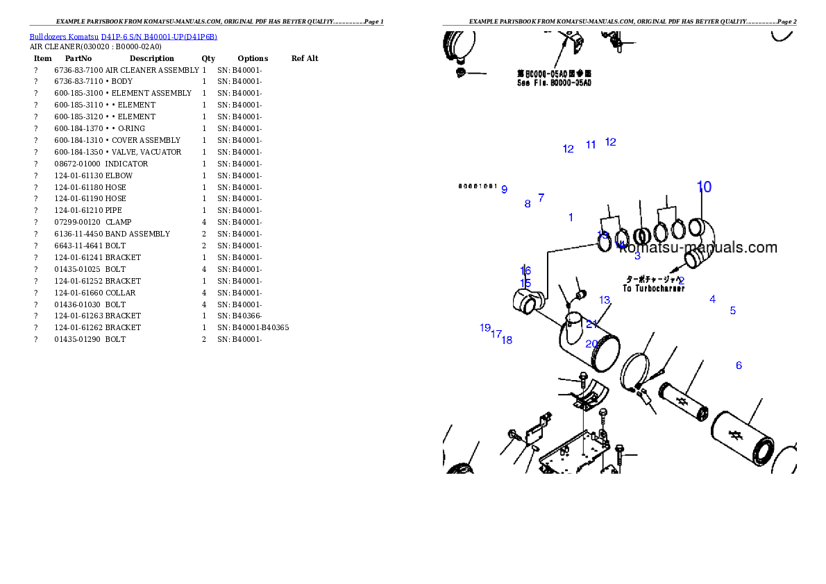 Komatsu d41p-6 parts books bulldozers download Komatsu d41p-6 parts books bulldozers download