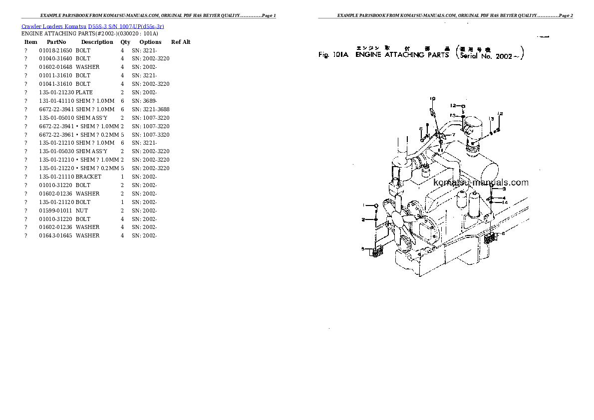 Komatsu d55s-3 parts books crawler loaders download Komatsu d55s-3 parts books crawler loaders download