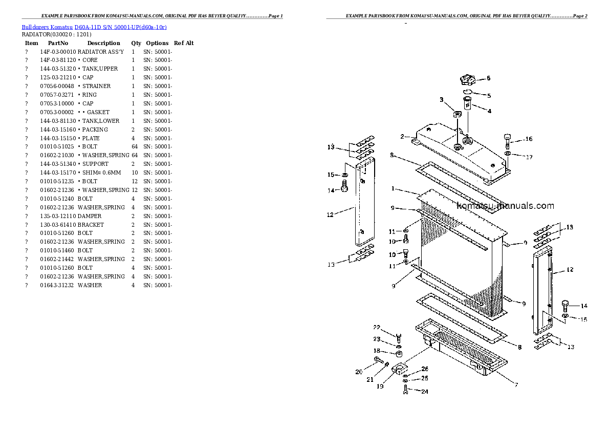 Komatsu d60a-11d parts books bulldozers download Komatsu d60a-11d parts books bulldozers download