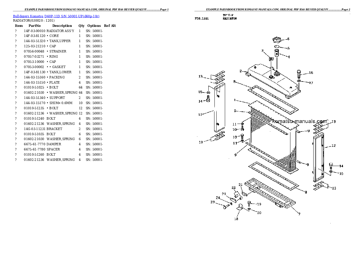 Komatsu d60p-11d parts books bulldozers download Komatsu d60p-11d parts books bulldozers download