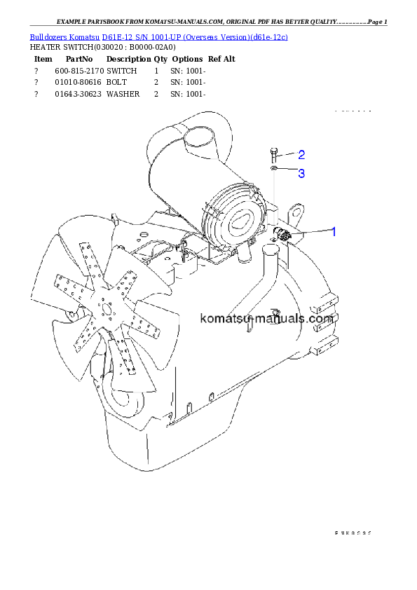Komatsu d61e-12 parts books bulldozers download Komatsu d61e-12 parts books bulldozers download