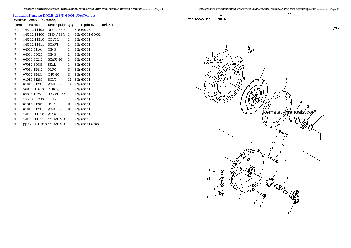 Komatsu d70le-12 parts books bulldozers download Komatsu d70le-12 parts books bulldozers download
