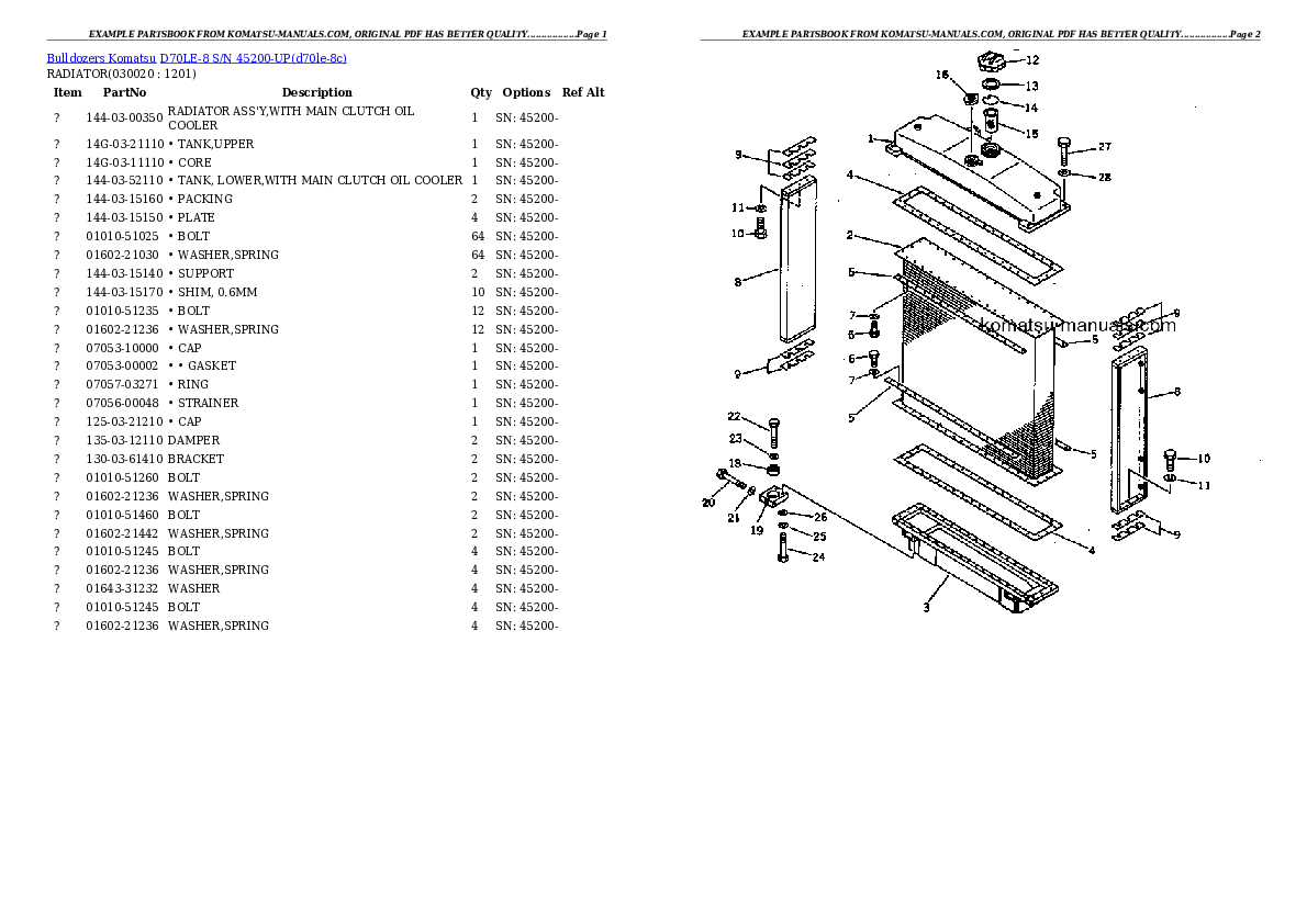 Komatsu d70le-8 parts books bulldozers download Komatsu d70le-8 parts books bulldozers download