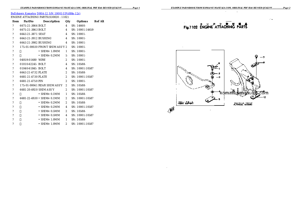 Komatsu d80a-12 parts books bulldozers download Komatsu d80a-12 parts books bulldozers download