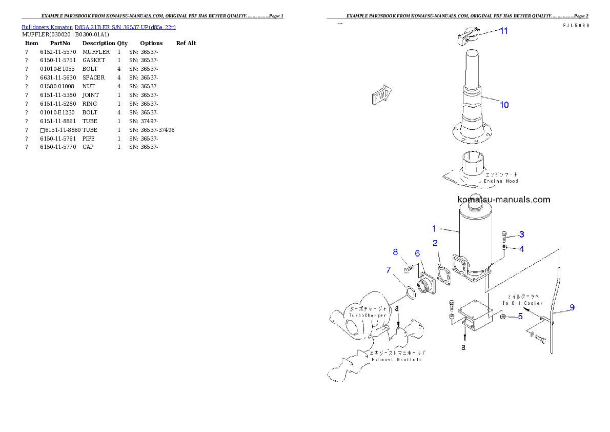 Komatsu d85a-21b-er parts books bulldozers download Komatsu d85a-21b-er parts books bulldozers download