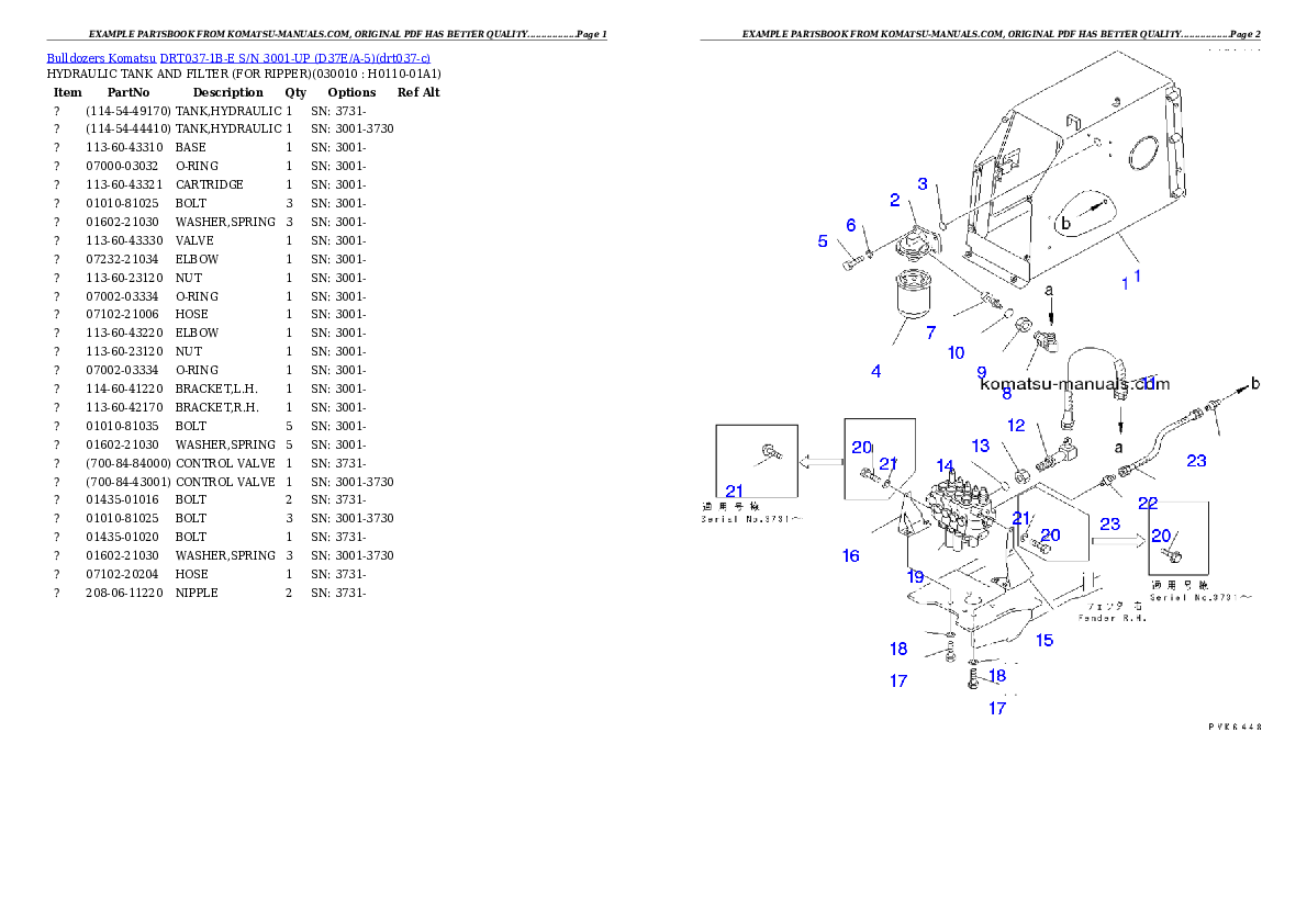 Komatsu drt037-1b-e parts books bulldozers download Komatsu drt037-1b-e parts books bulldozers download