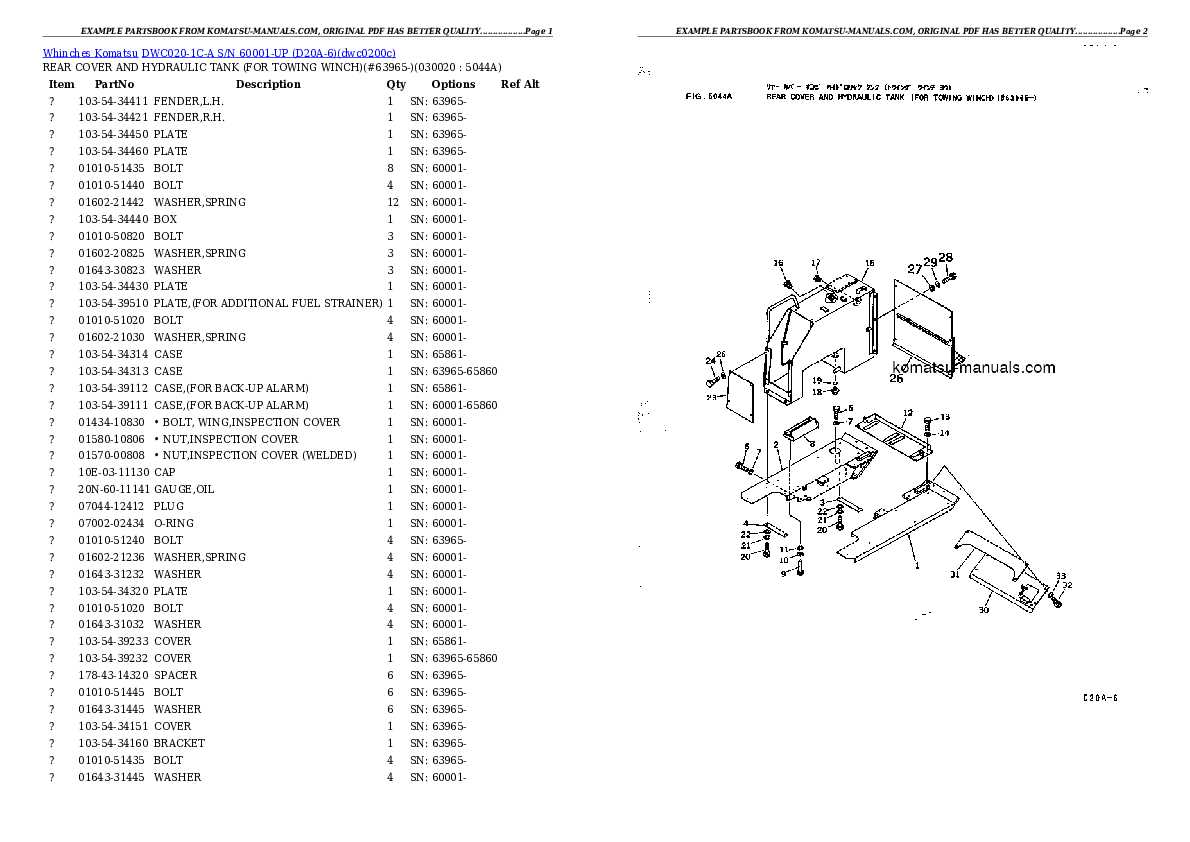 Komatsu dwc020-1c-a parts books bulldozers download Komatsu dwc020-1c-a parts books bulldozers download