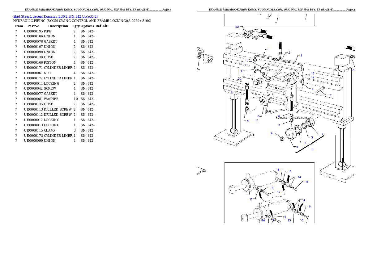Komatsu e30-2 parts books skid steer loaders download Komatsu e30-2 parts books skid steer loaders download