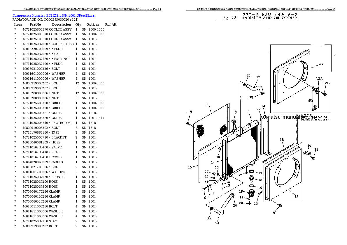 Komatsu ec25zs-1 parts books other download Komatsu ec25zs-1 parts books other download