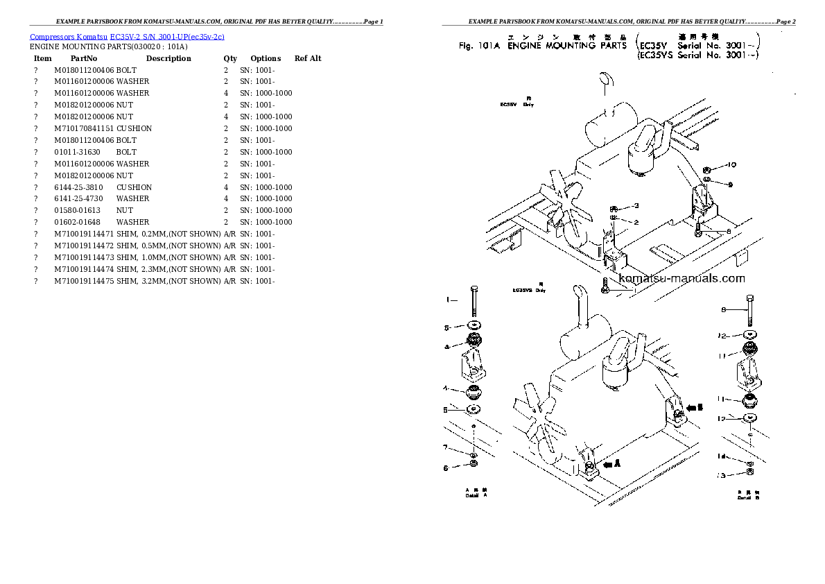 Komatsu ec35v-2 parts books other download Komatsu ec35v-2 parts books other download