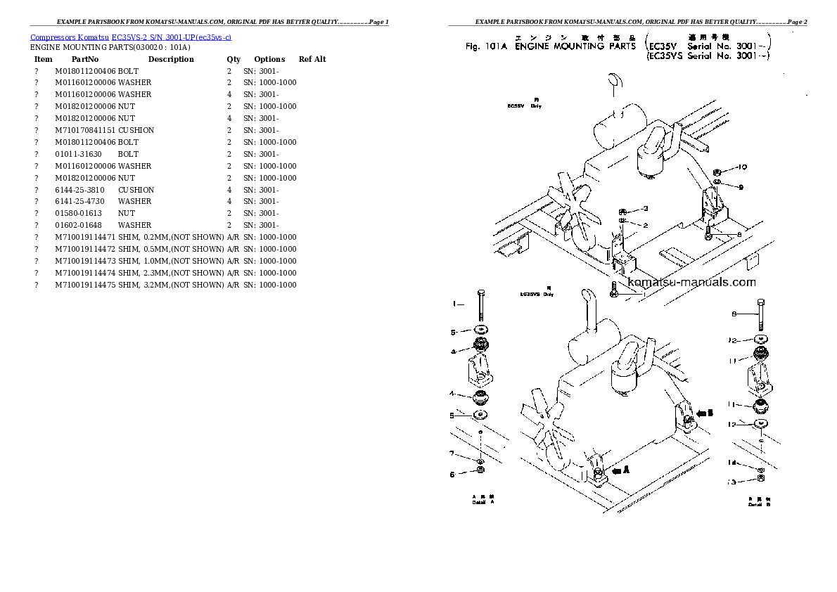 Komatsu ec35vs-2 parts books other download Komatsu ec35vs-2 parts books other download