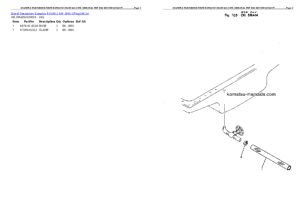 Komatsu eg100-2 parts books generators download Komatsu eg100-2 parts books generators download