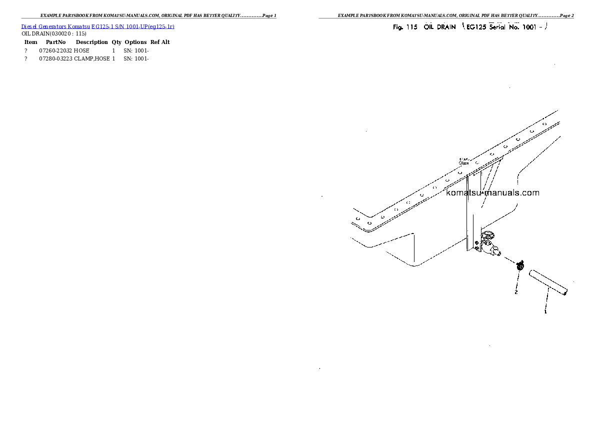 Komatsu eg125-1 parts books generators download Komatsu eg125-1 parts books generators download