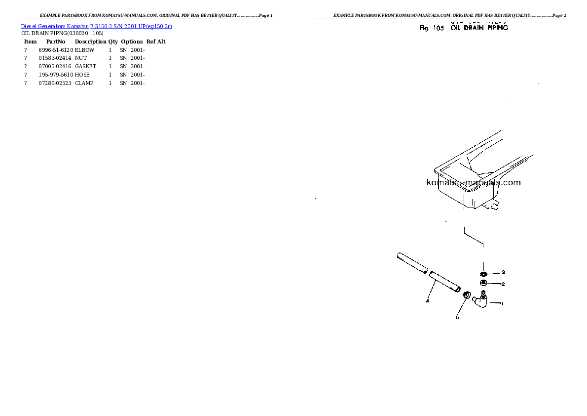 Komatsu eg150-2 parts books generators download Komatsu eg150-2 parts books generators download