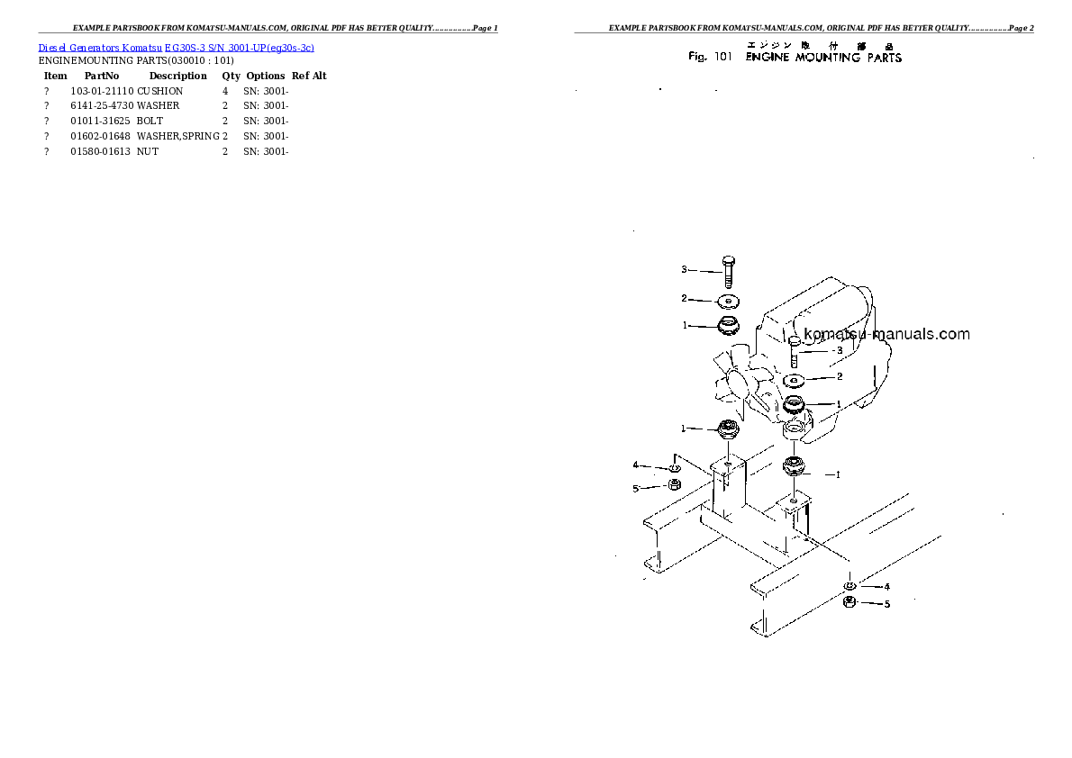 Komatsu eg30s-3 parts books other download Komatsu eg30s-3 parts books other download
