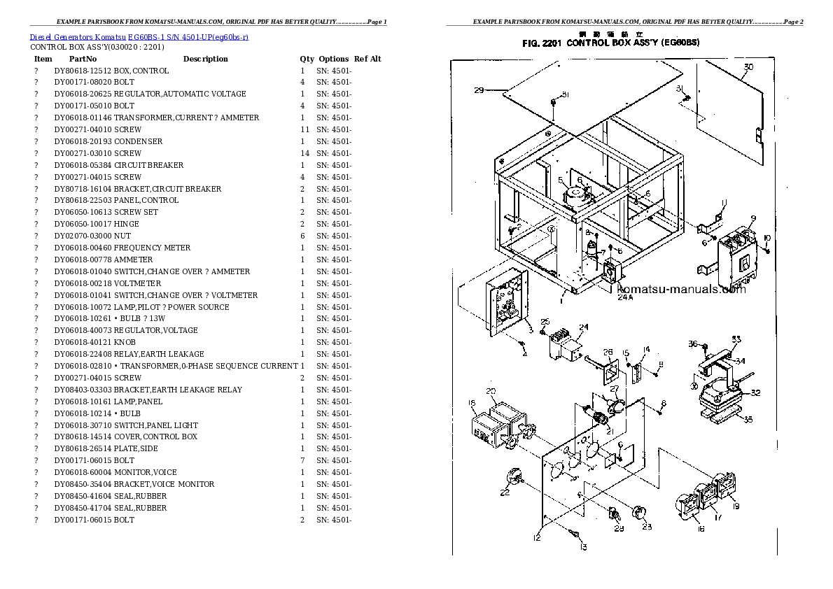 Komatsu eg60bs-1 parts books generators download Komatsu eg60bs-1 parts books generators download