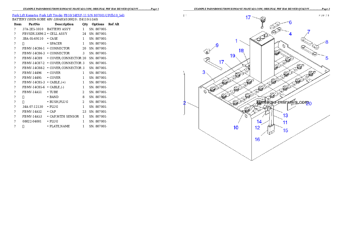 Komatsu fb10/14exf-11 parts books forklifts download Komatsu fb10/14exf-11 parts books forklifts download