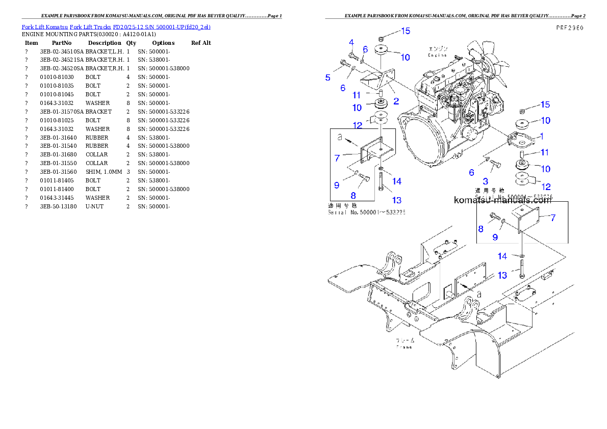 Komatsu fd20/25-12 parts books forklifts download Komatsu fd20/25-12 parts books forklifts download