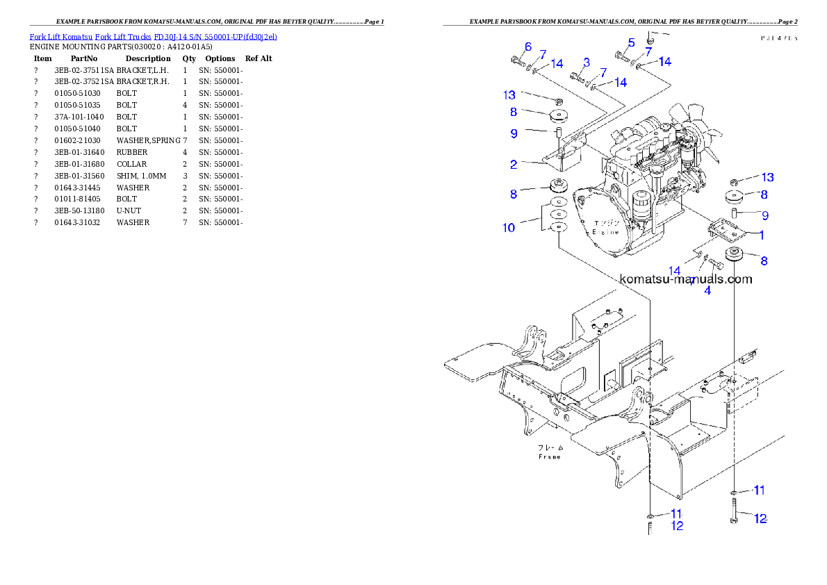 Komatsu fd30j-14 parts books forklifts download Komatsu fd30j-14 parts books forklifts download