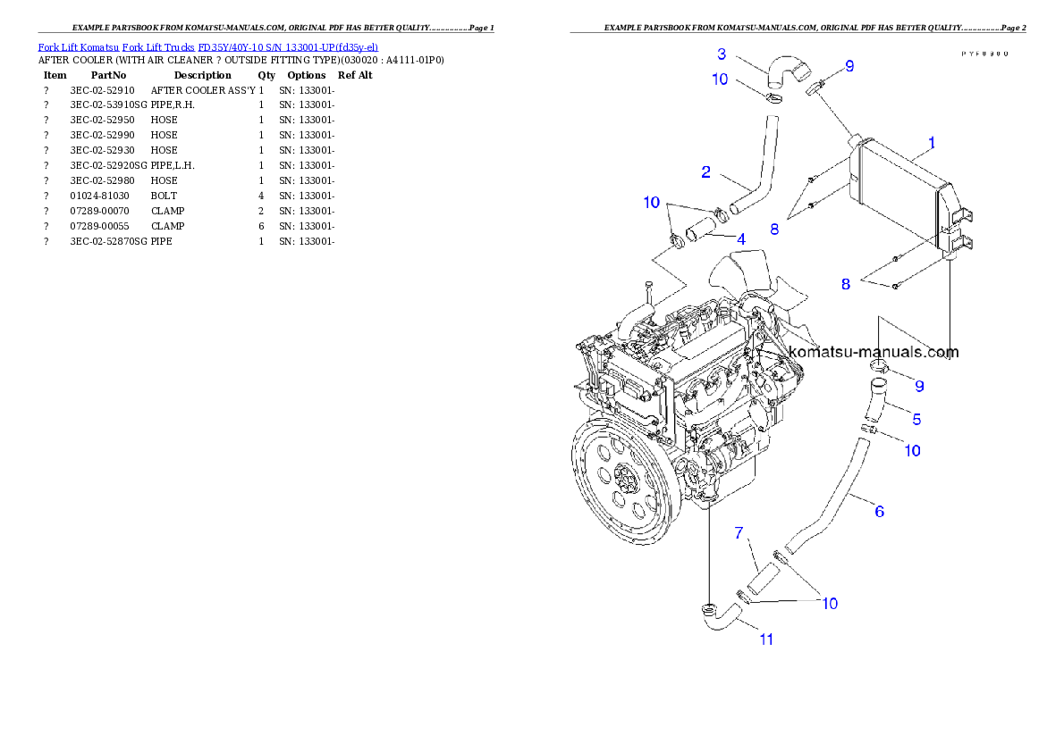 Komatsu fd35y/40y-10 parts books forklifts download Komatsu fd35y/40y-10 parts books forklifts download