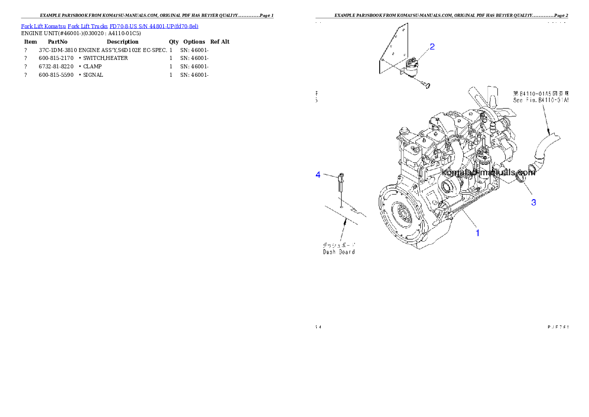Komatsu fd70-8-us parts books forklifts download Komatsu fd70-8-us parts books forklifts download