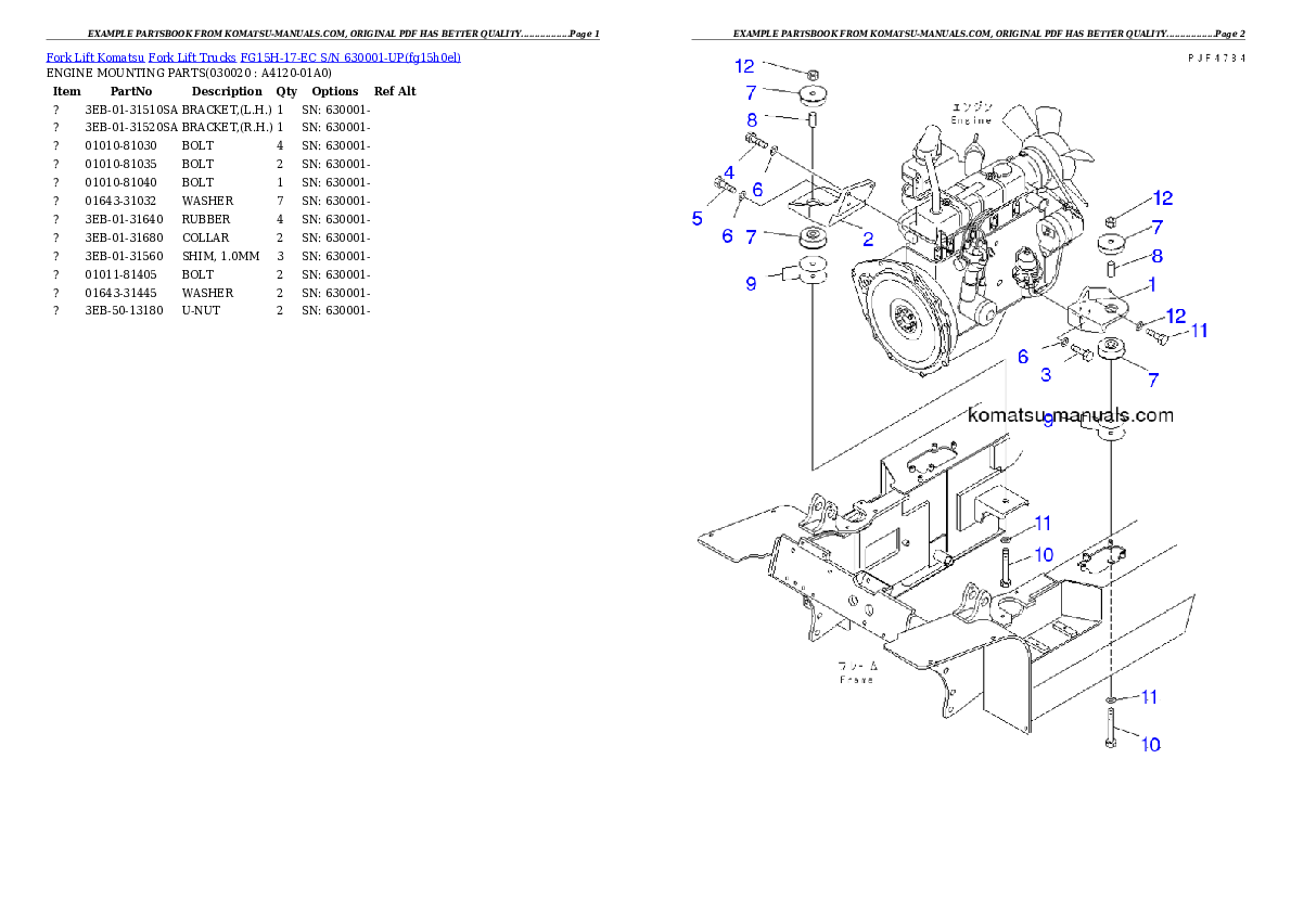 Komatsu fg15h-17-ec parts books forklifts download Komatsu fg15h-17-ec parts books forklifts download
