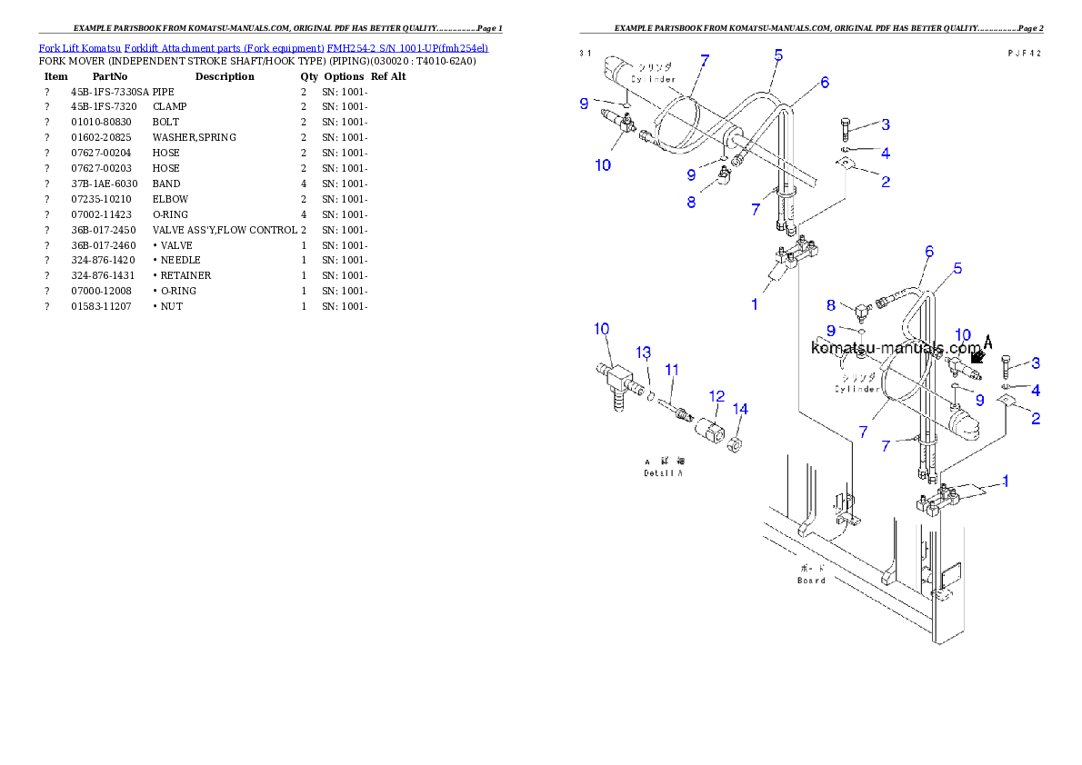 Komatsu fmh254-2 parts books forklifts download Komatsu fmh254-2 parts books forklifts download