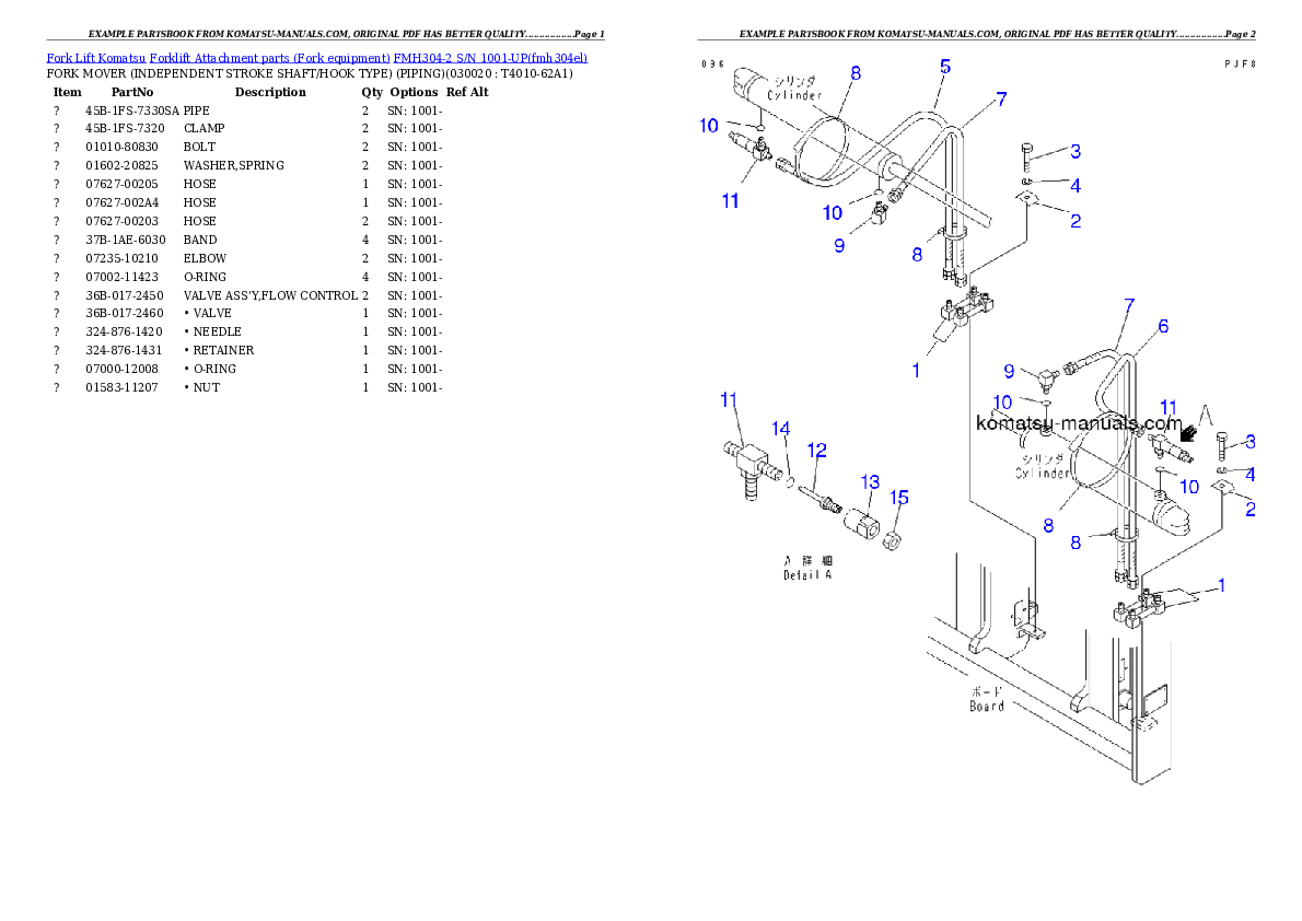 Komatsu fmh304-2 parts books forklifts download Komatsu fmh304-2 parts books forklifts download