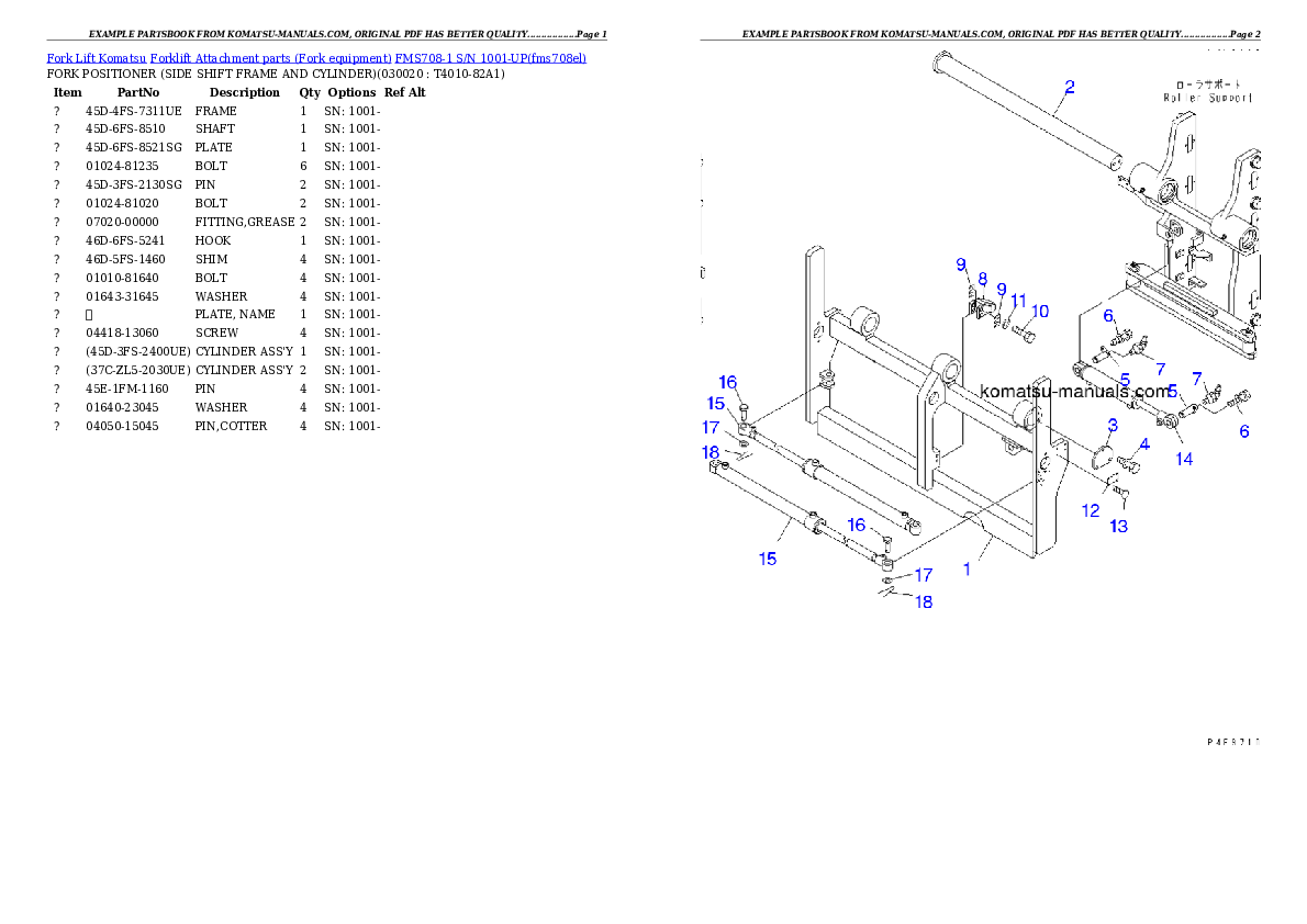 Komatsu fms708-1 parts books forklifts download Komatsu fms708-1 parts books forklifts download